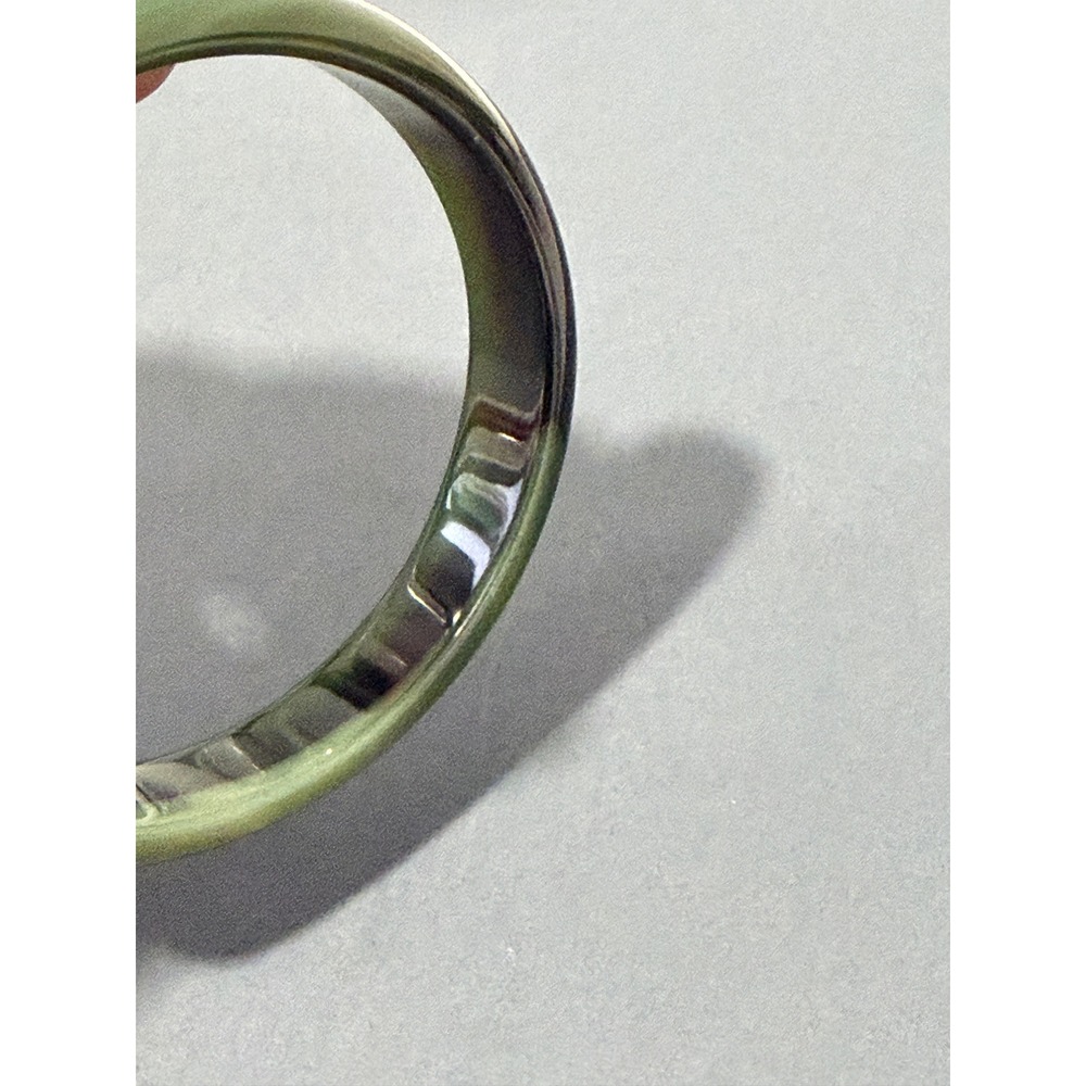 Green Stone Bangle‎ Bracelet Size 6.75 Dark Green Black Streaks - Picture 5 of 8